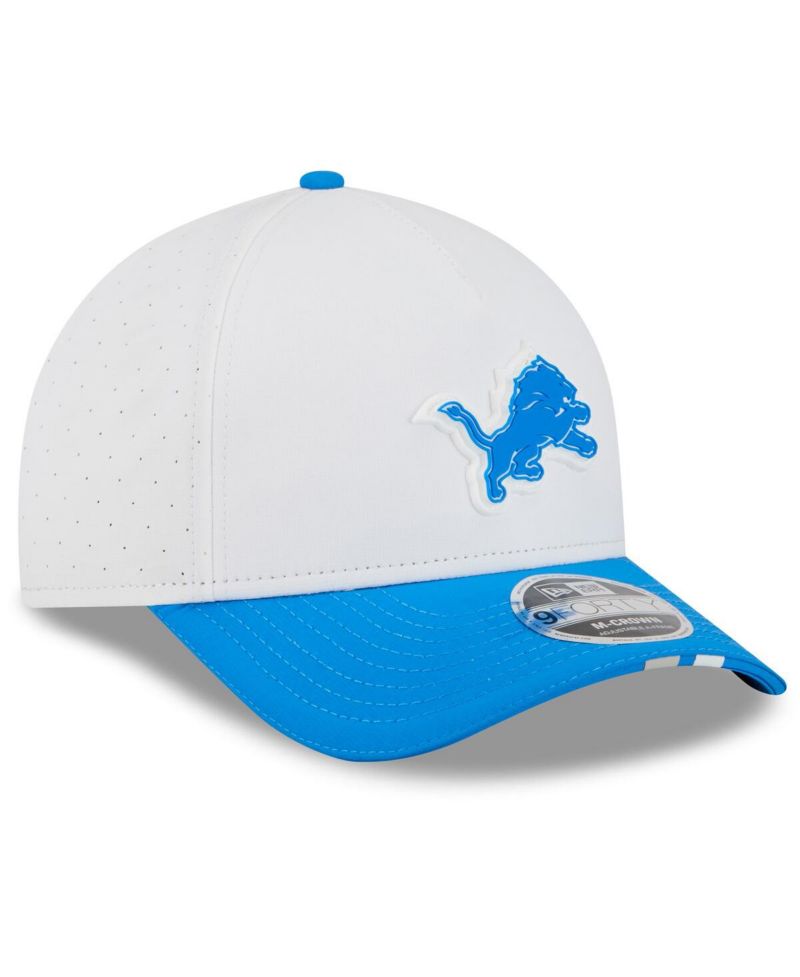 Men's White/Blue Detroit Lions 2025 NFL Training Camp A-Frame 9FORTY Adjustable Hat
