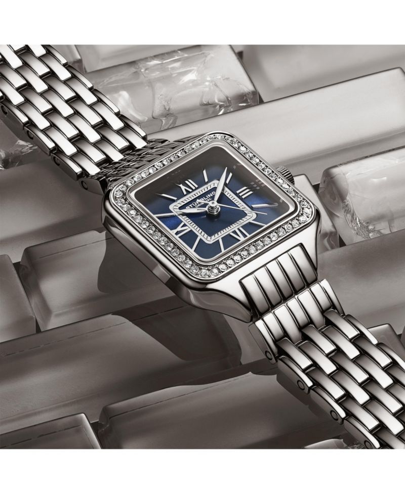Confidant 4020 Women s Square Watch - Quartz Movement, 27mm Case, Crystal-Accented Bezel, Stainless Steel Bracelet
