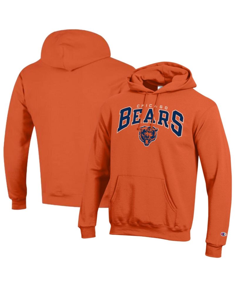 Men's Orange Chicago Bears Power Blend Arch over Logo Hoodie