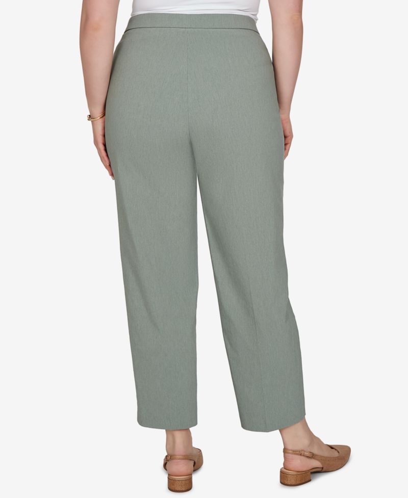 Plus Size Provence Millennium Flat-Front Pull-On Cropped-Ankle Pants