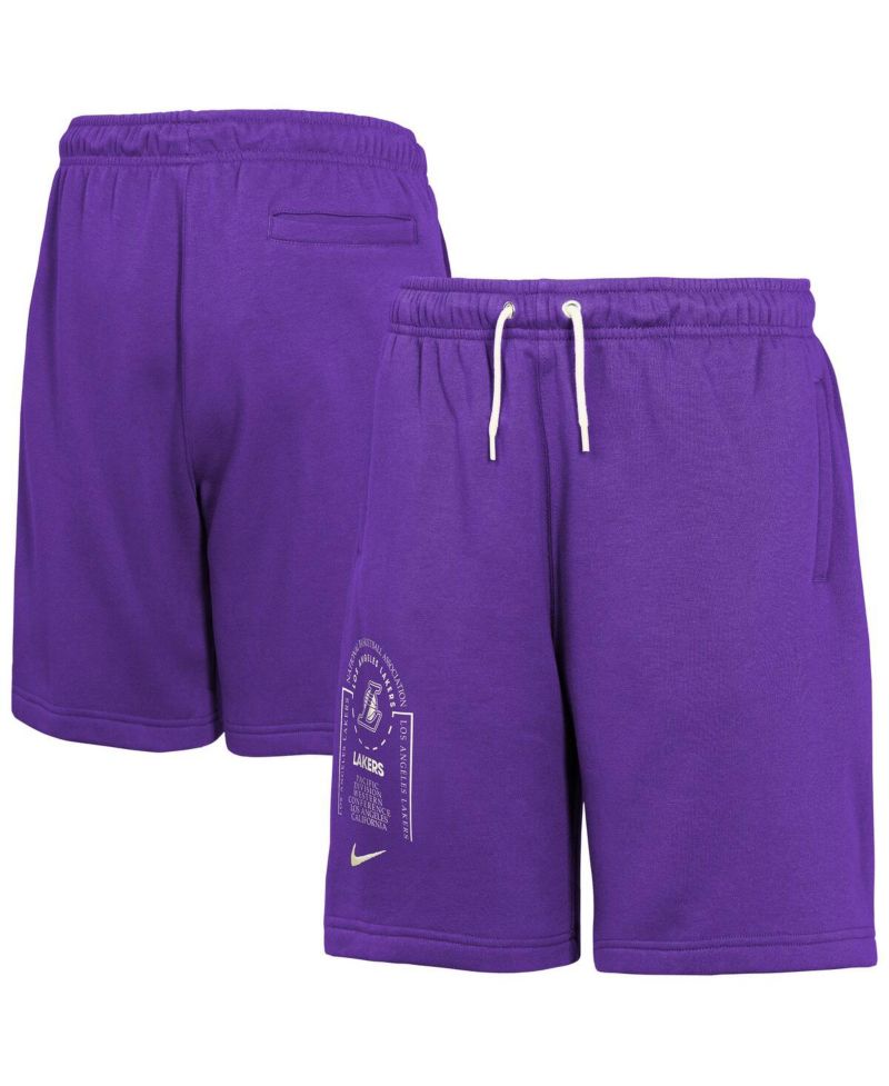 Big Boys and Girls Purple Los Angeles Lakers Courtside Club Fleece Shorts