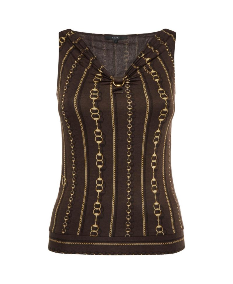 Women's Chain-Link Print Jersey Sleeveless Top