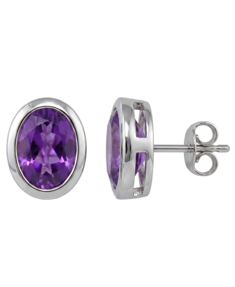 Peridot (1-1/2 ct. t.w.) Stud Earrings in Sterling Silver (Also Available in Amethyst, Blue Topaz, Garnet, & Citrine)
