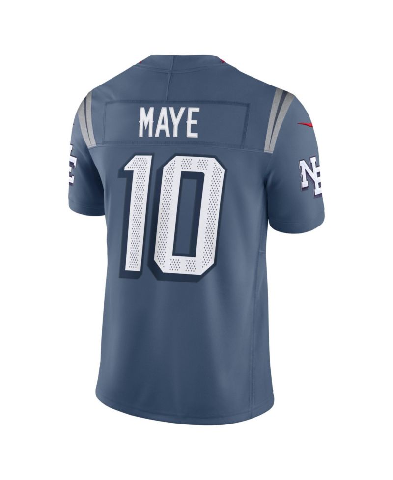 Men's Drake Maye Storm Blue New England Patriots 2025 Rivalries Collection Stitched Limited Jersey