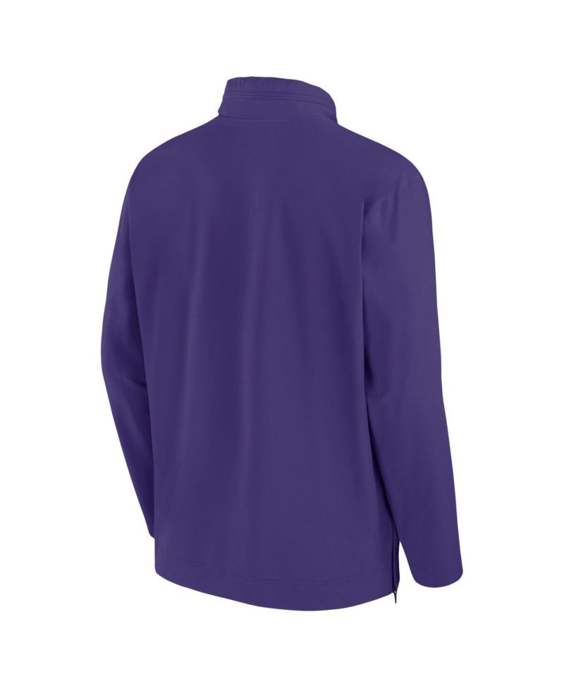 Men's Purple TCU Horned Frogs 2024 Sideline Coach Quarter-Zip Hoodie Jacket