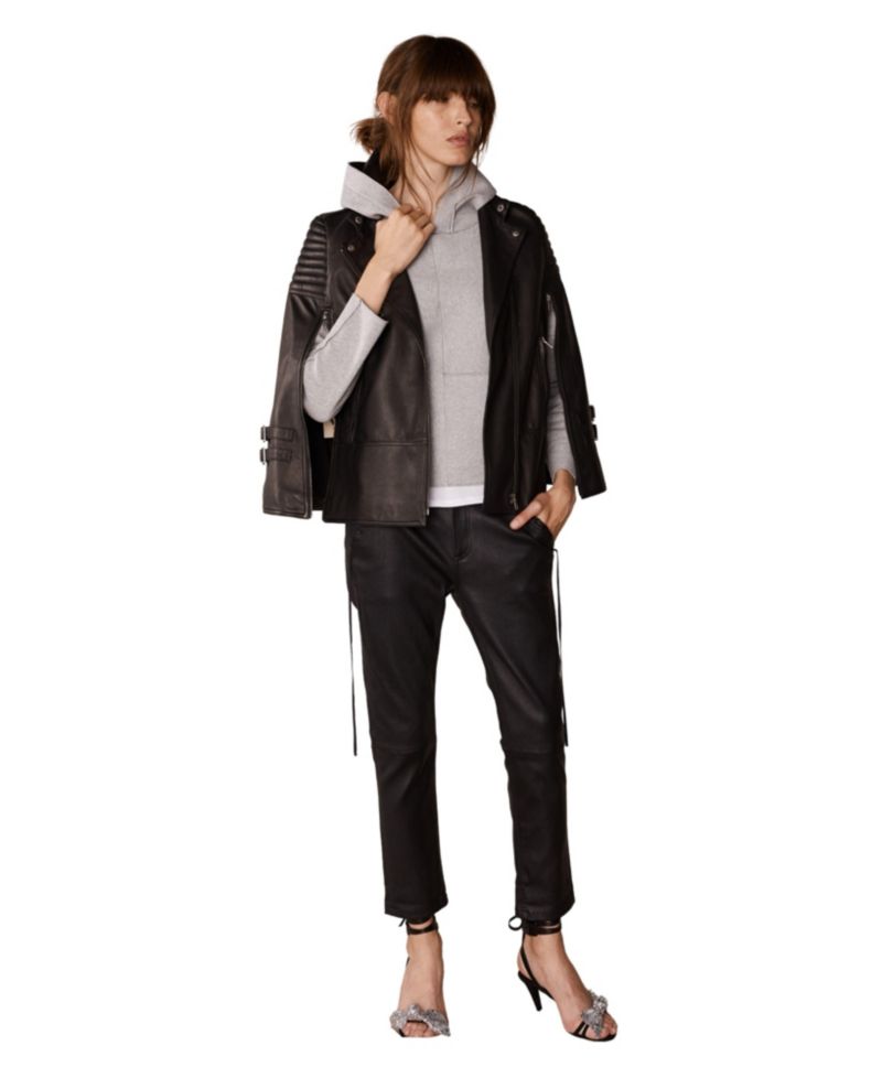 Women's Crosby Moto Leather Cape Jacket