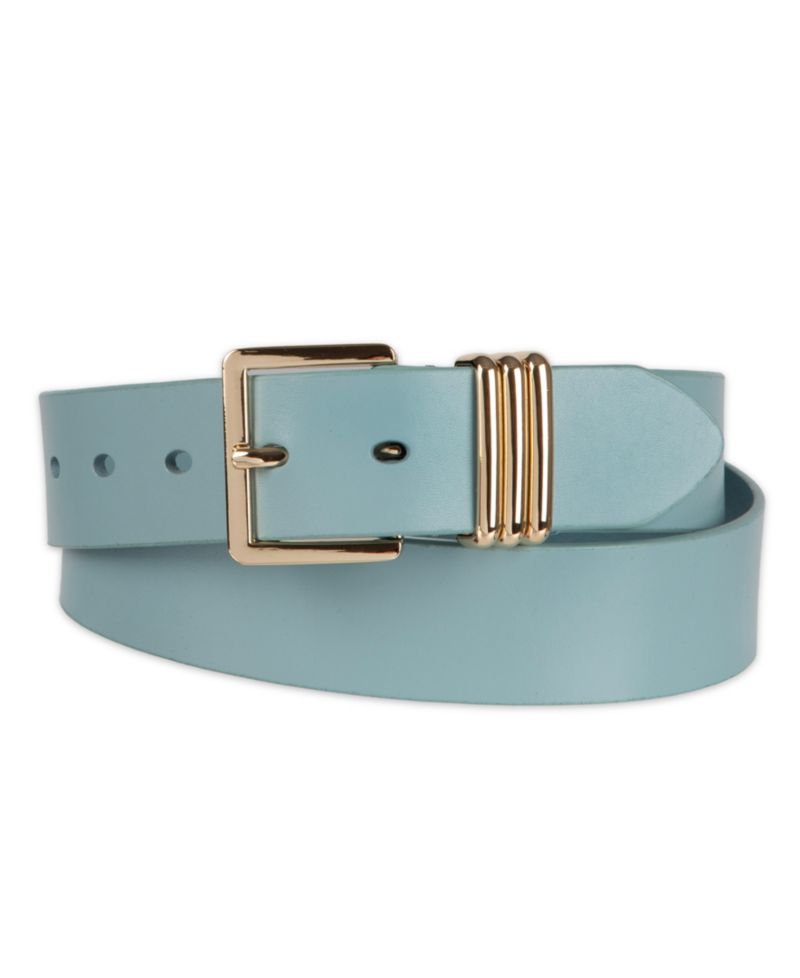 Women's Triple-Metal Strap Keeper Casual Leather Belt