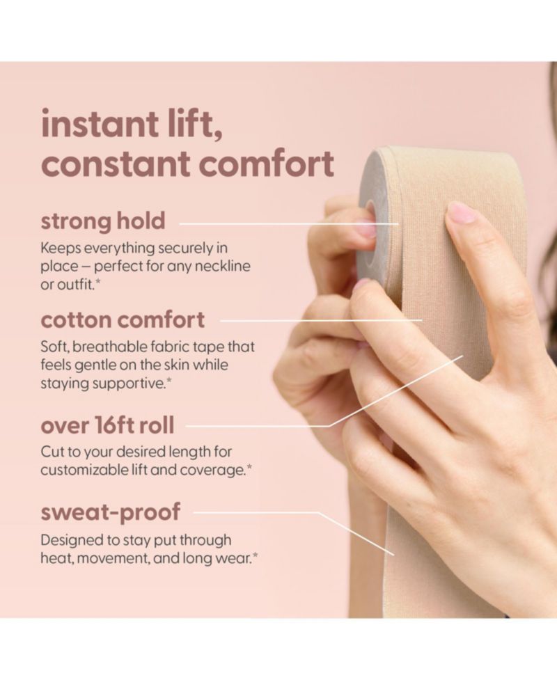 Boob Lift Tape for Women Invisible Sweat Proof Stretchable Bra Tape for Strapless Dresses with Silicone Nipple Covers