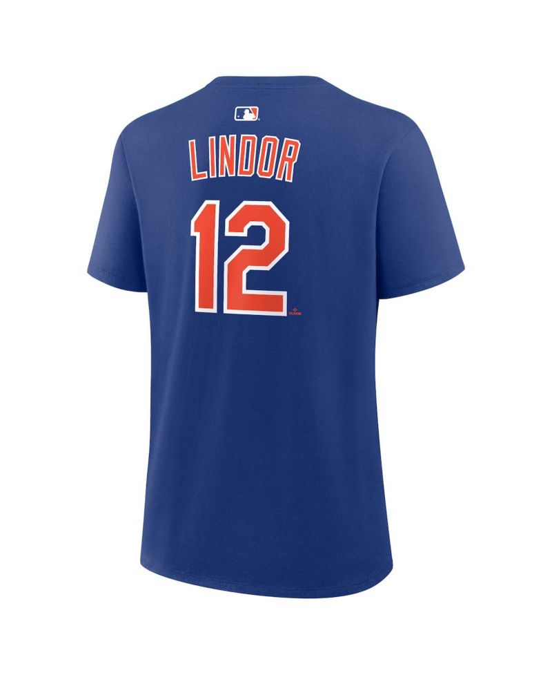 Women's Francisco Lindor Royal New York Mets Name & Number T-Shirt