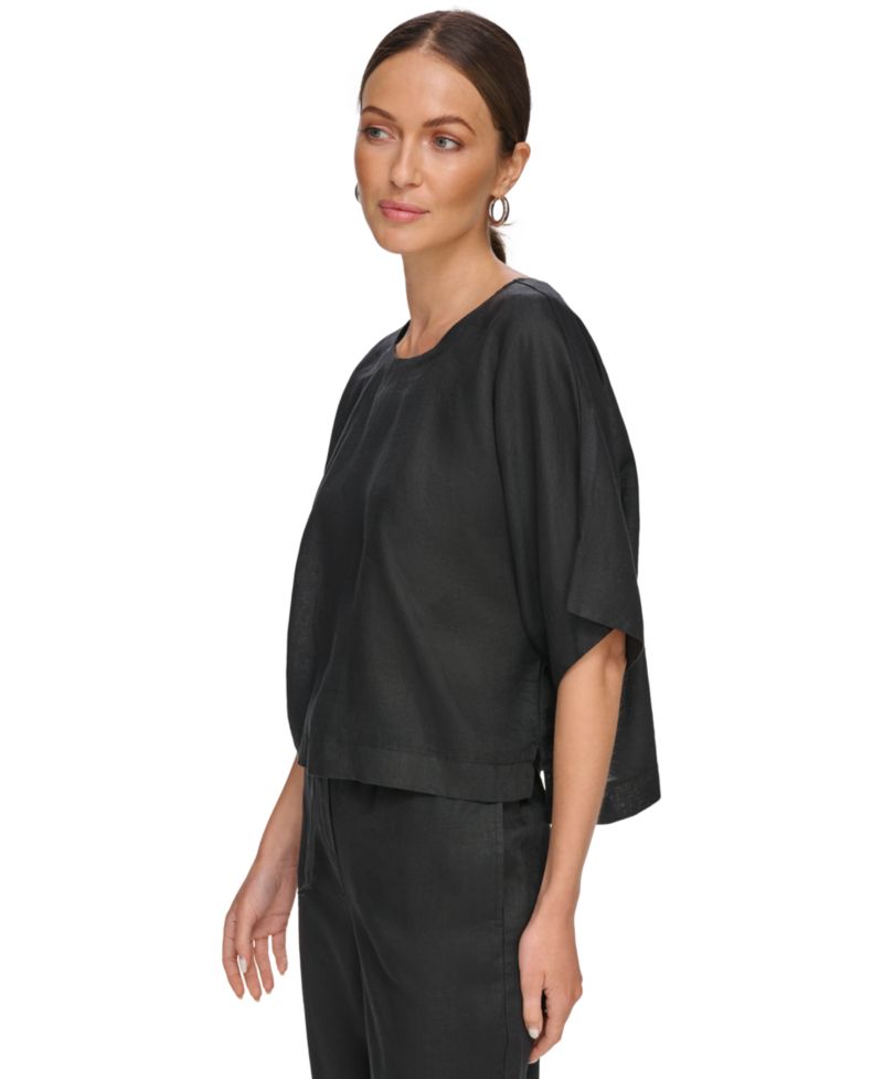 Linen Drop Shoulder 100% Linen Top