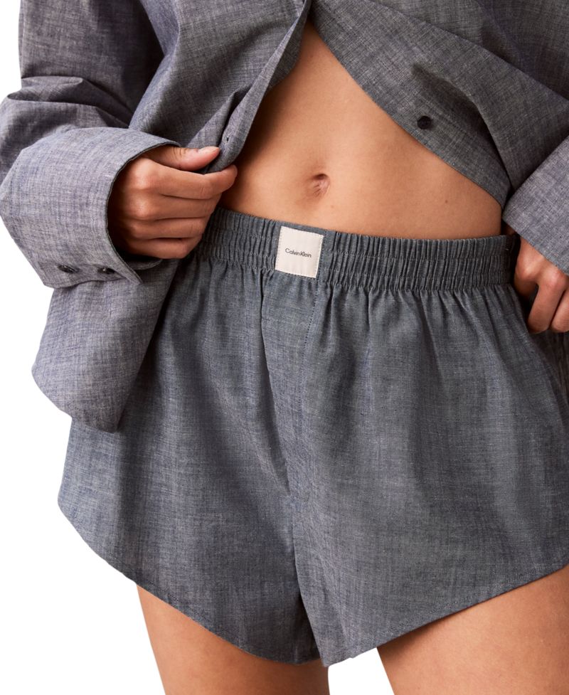 Women's High-Rise Pull-On Chambray Shorts, 3" Inseam