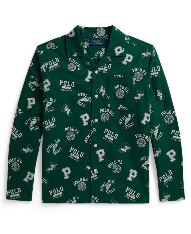 Boys' 8-20 Print Cotton Oxford Shirt