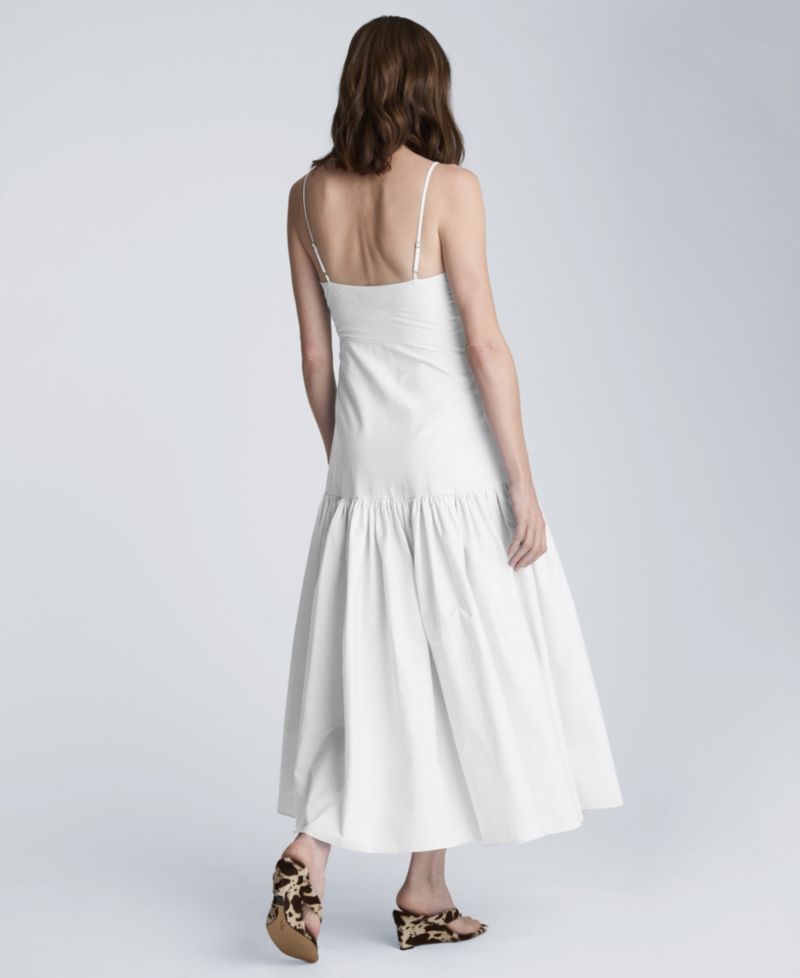 Women's Sweetheart Neck Bubble Flounce Midi Dress