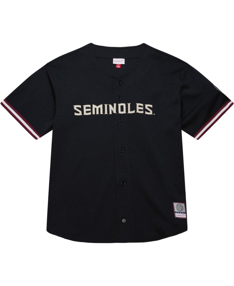 Men's Black Florida State Seminoles On The Clock Full-Button Fashion Jersey