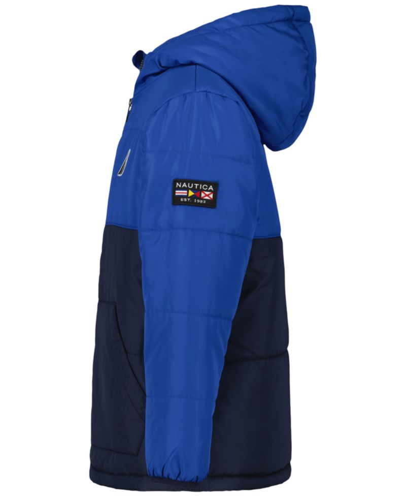 Boys' 8-20 Color Block Long-Sleeve Puffer Jacket