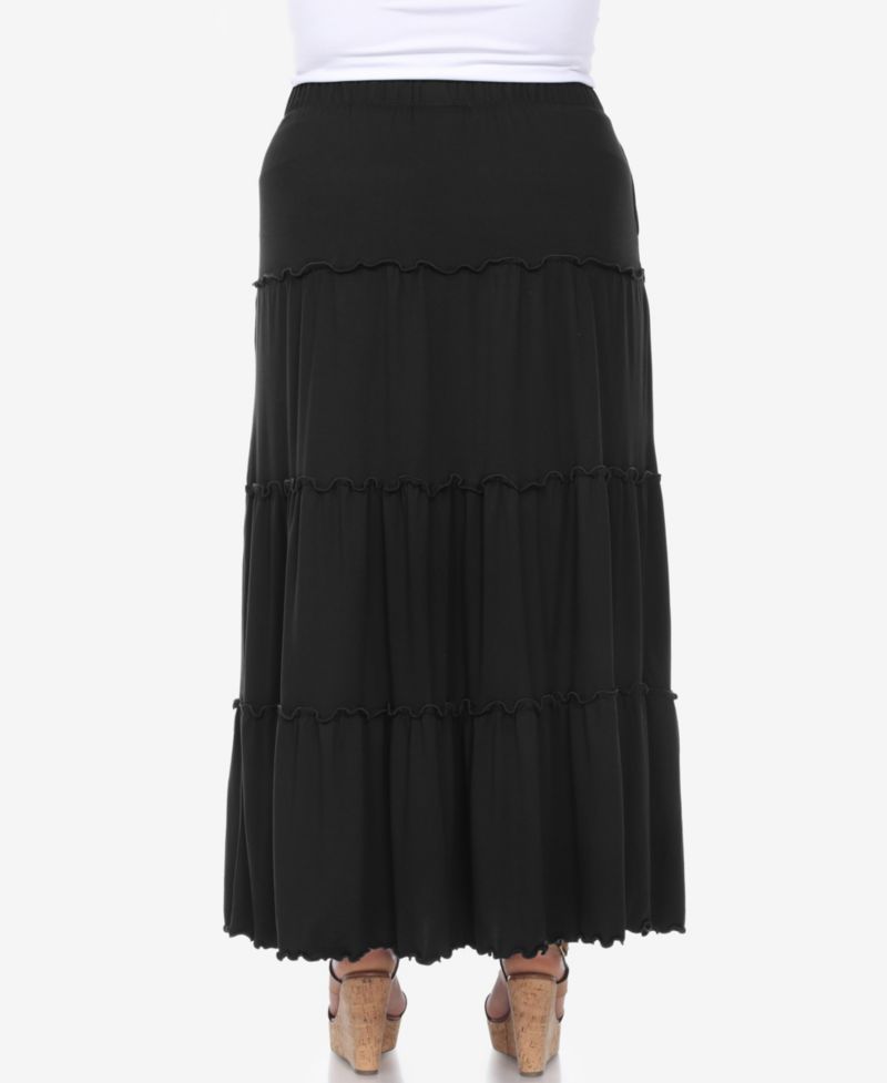 Plus Size Tiered Maxi Skirt