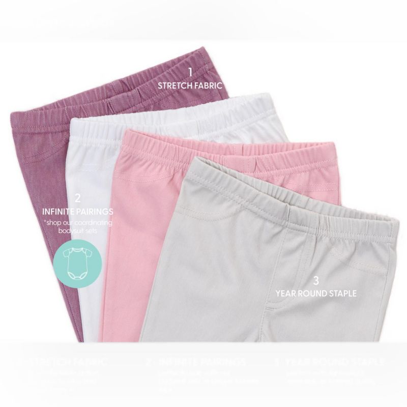 Baby Girls Jeggings, 4-Pack