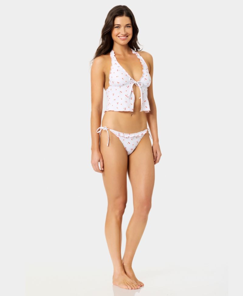 Women's Mini Cherry Ruffle-Tie Swim Bottoms