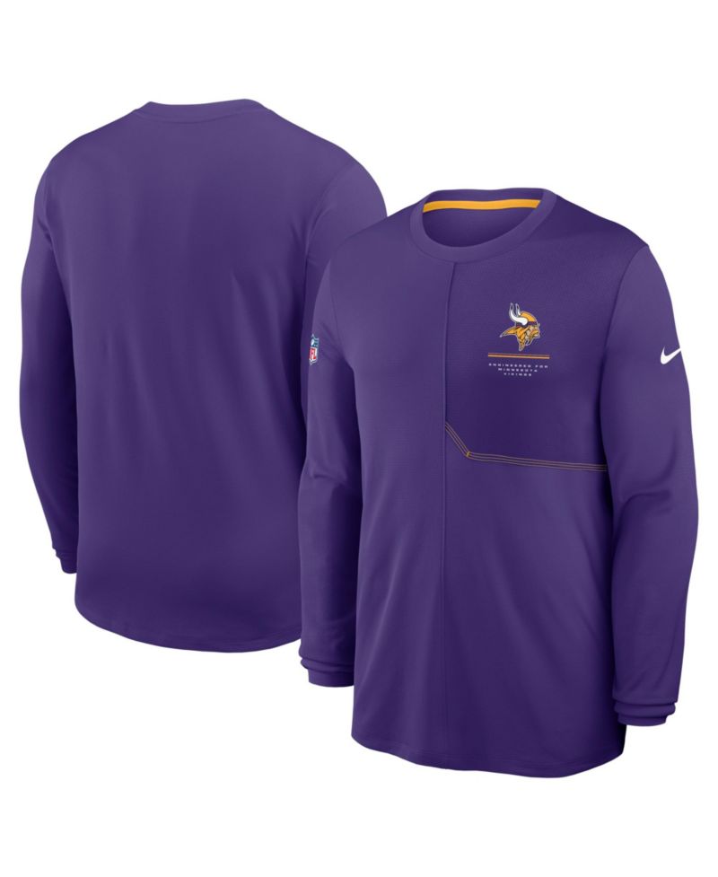 Men's Purple Minnesota Vikings Sideline Coaches UV Dri-FIT Long Sleeve Shirt