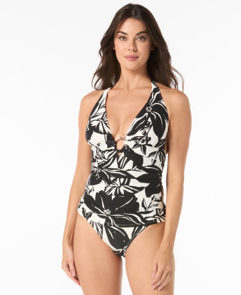 Women's Shirred Halter Tankini Top