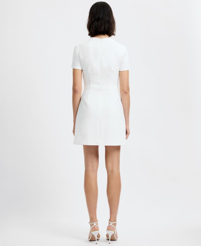 Women's Short-Sleeve Square Neck Mini Dress