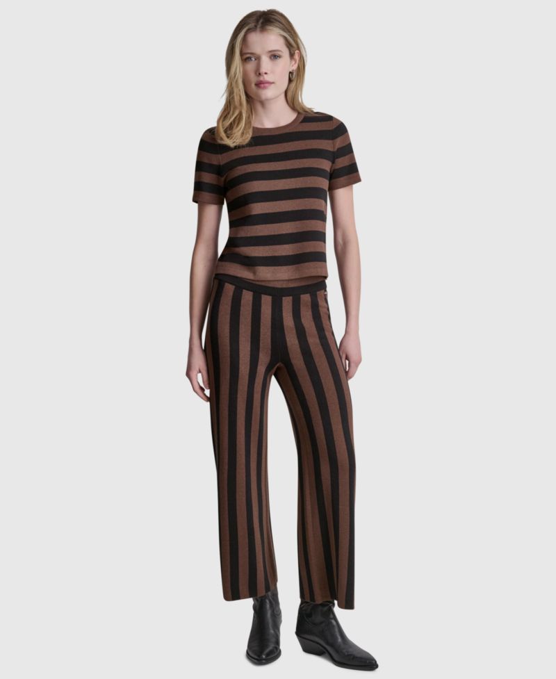 Women's Pull-On Striped Ankle-Length Pants