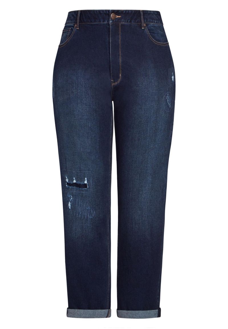 Women's Plus Size Tall Girlfriend Rip Jean