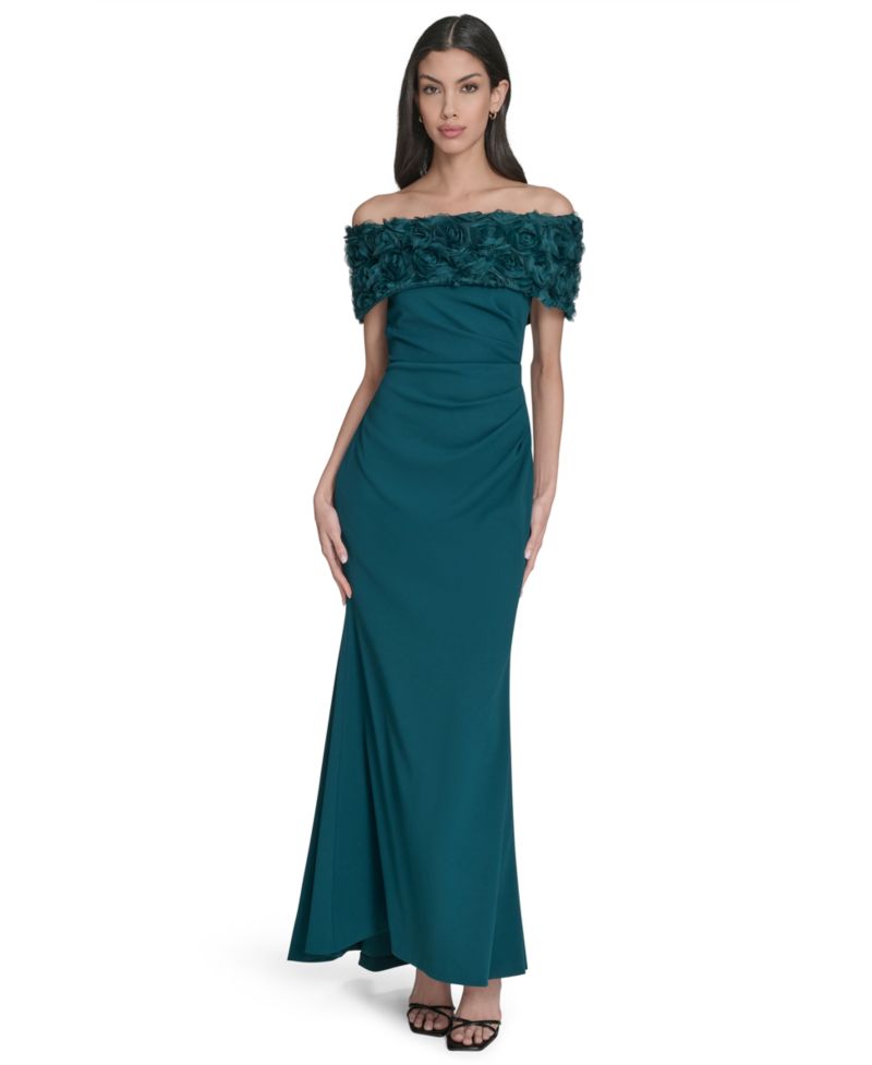 Women's Off-The-Shoulder Side-Ruched Gown