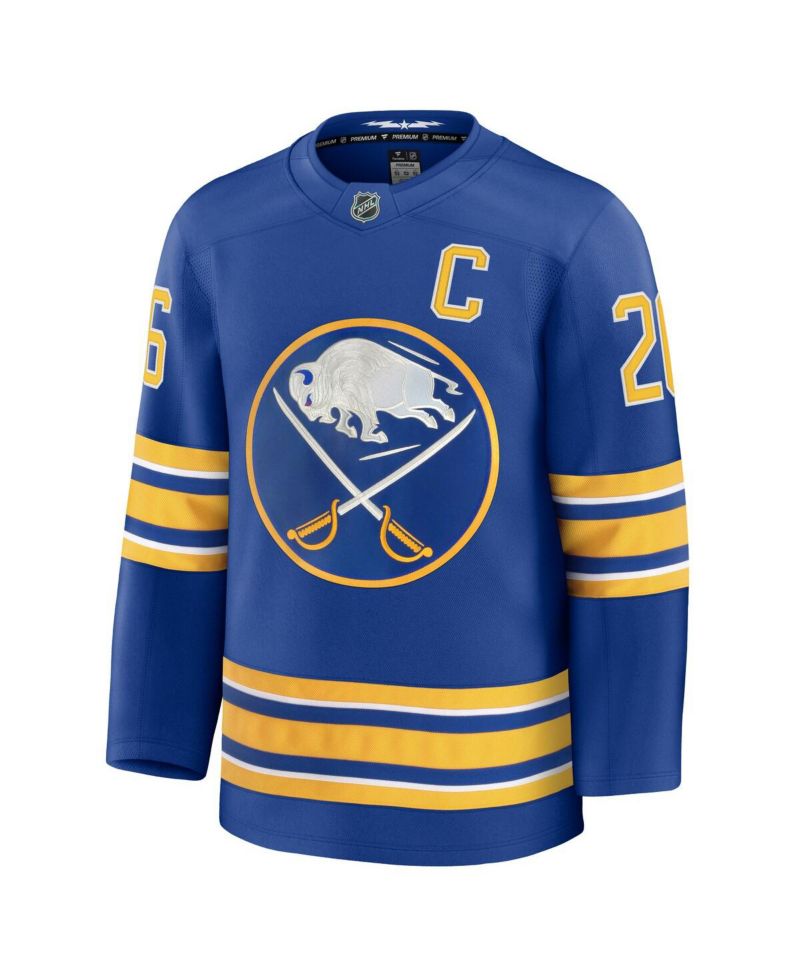 Men's Rasmus Dahlin Royal Buffalo Sabres Premium Captain's Patch with Jersey