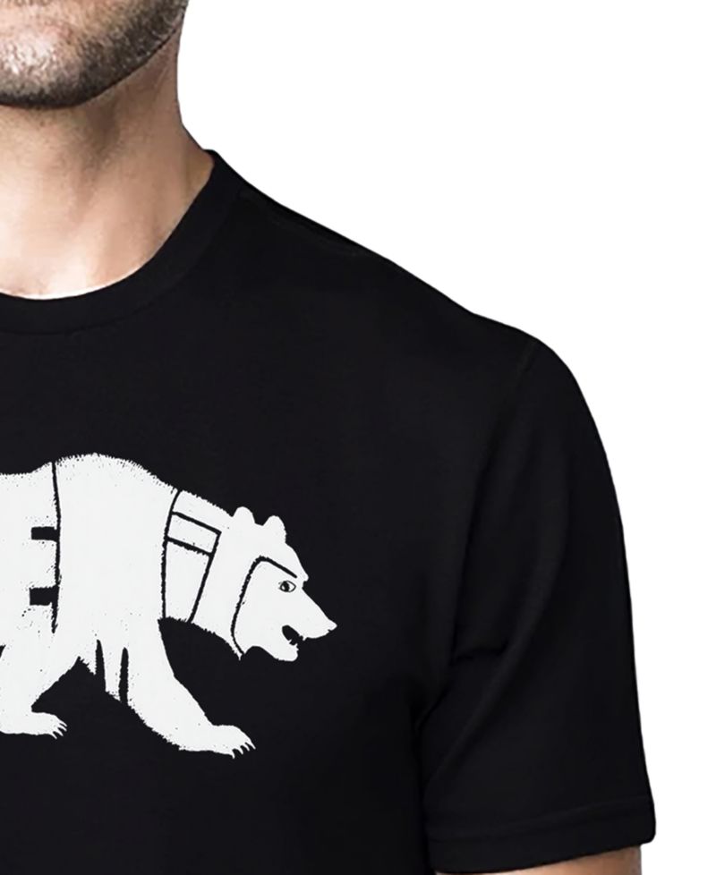 Men's Yosemite Bear Word Art Cotton and Polyester Blend T-Shirt