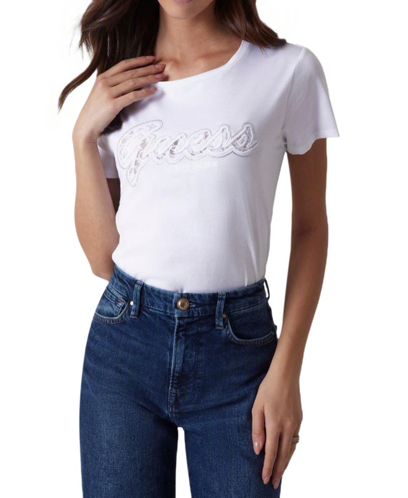 Women's Script Lace Logo Easy Cotton T-Shirt