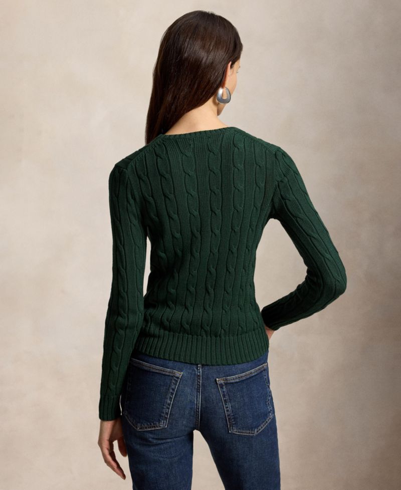 Women's Cable-Knit Cotton Crewneck Sweater