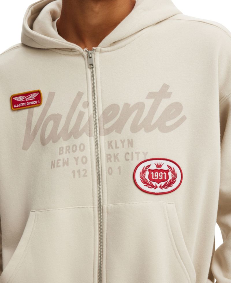 Men's Cropped Zip Up Graphic Hoodie Sweatshirt