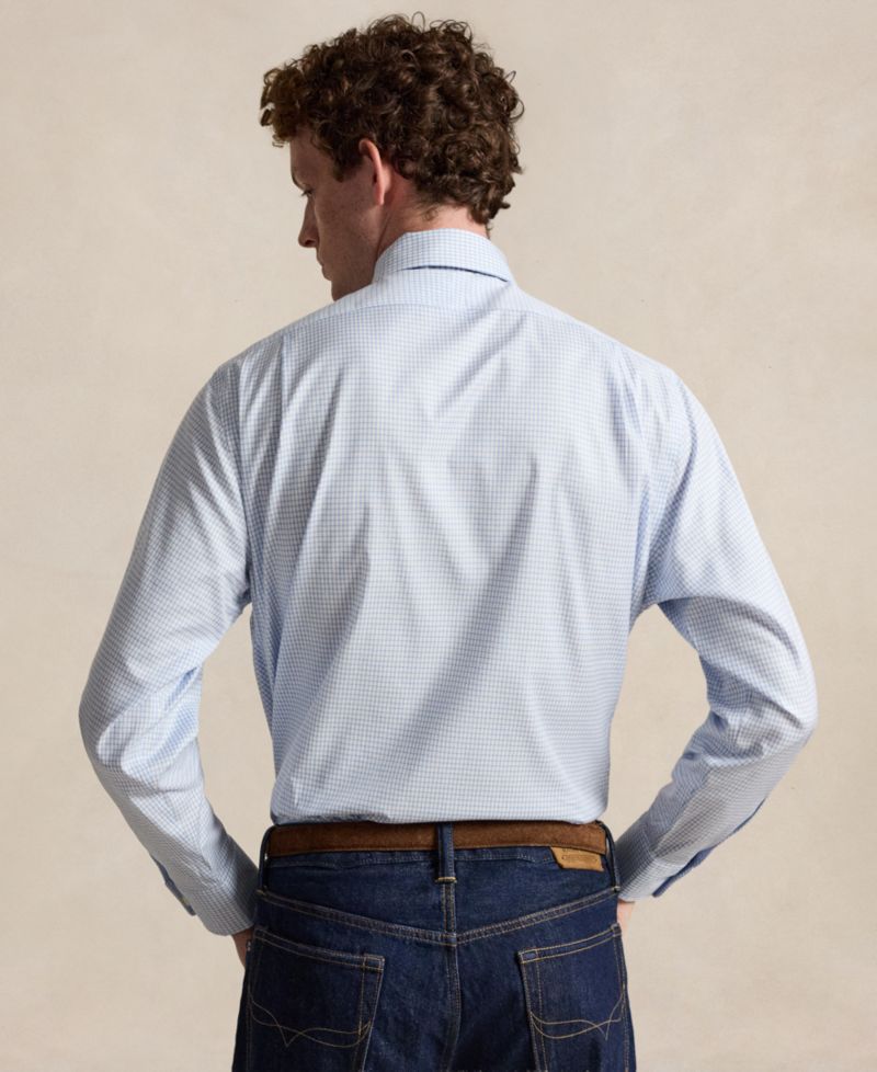 Men's Regent Checked Classic-Fit Spread-Collar Dress Shirt