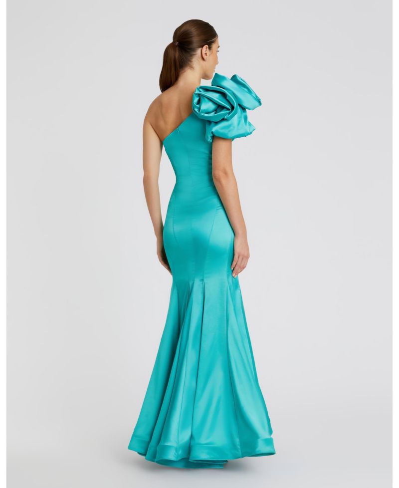 Women's Off the Shoulder Bustier Satin Mermaid Gown