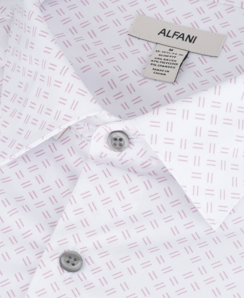 Men's Slim-Fit Geometric Print Dress Shirt