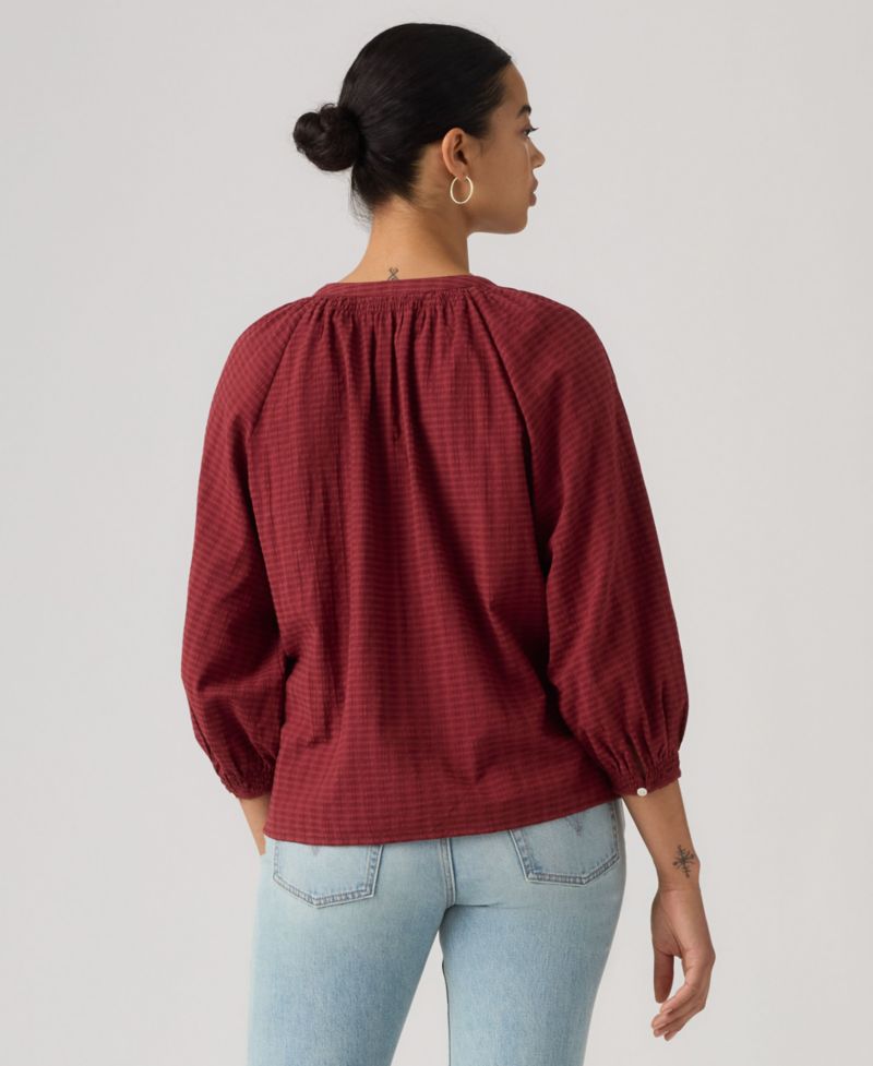 Plus Size V-Neck Chambray Relaxed-Fit Reverie Cotton Top