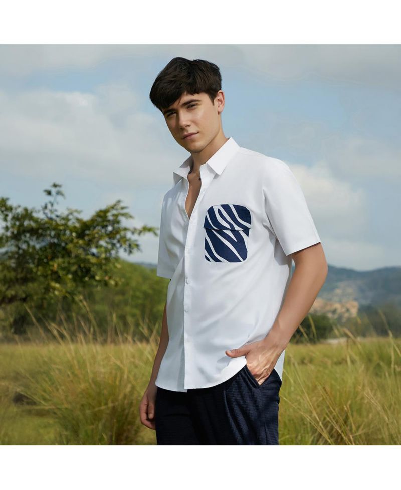 Men's Zebra-Block Shirt
