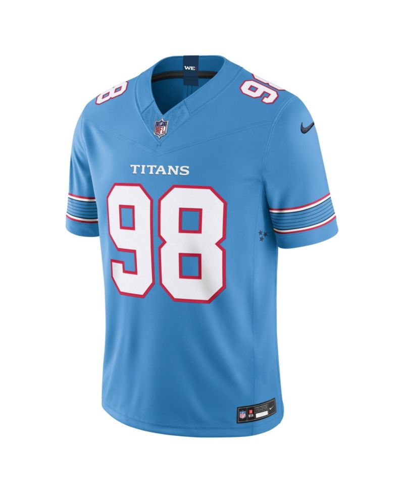 Men's Jeffery Simmons Light Blue Tennessee Titans Vapor F.U.S.E. Sewn Down Limited Jersey