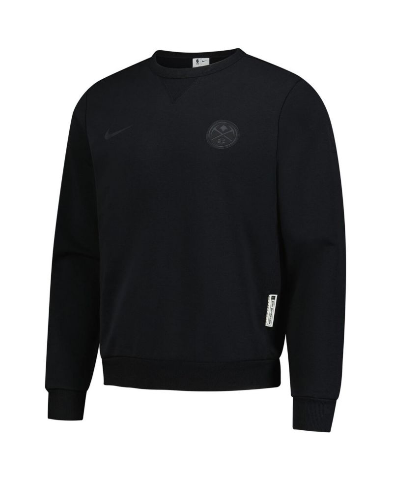 Men's Black Denver Nuggets Authentic Standard Issue Travel Dri-FIT Pullover Sweatshirt