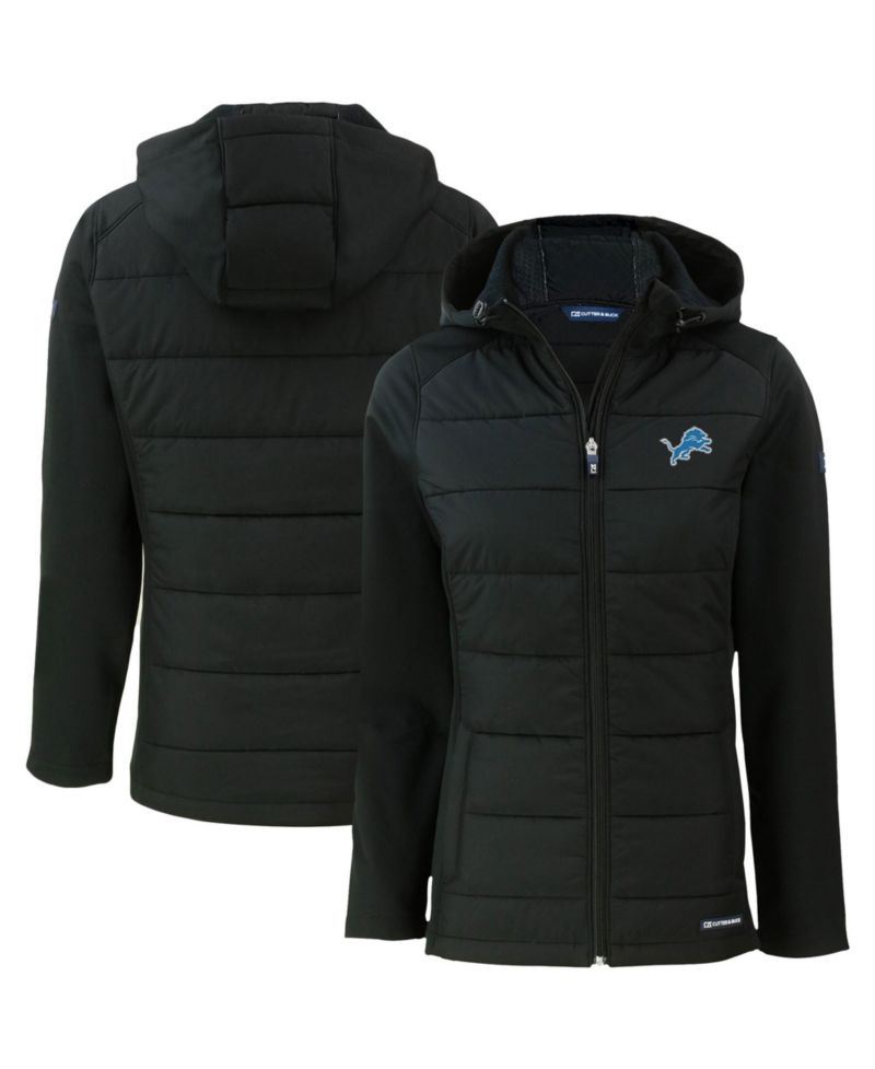 Women's Black Detroit Lions Evoke PrimaLoft Hybrid Eco Softshell Full-Zip Hooded Jacket