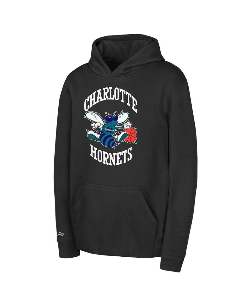 Preschool Black Charlotte Hornets Retro Logo Pullover Hoodie