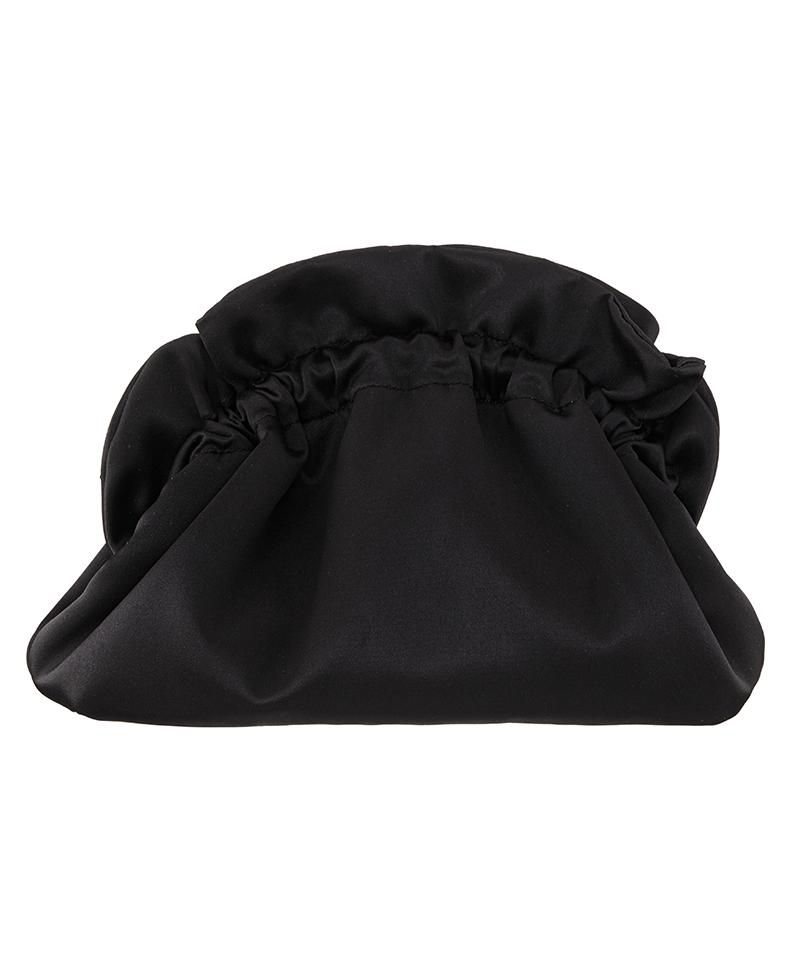 Satin Gathered Crossbody Pouch Bag