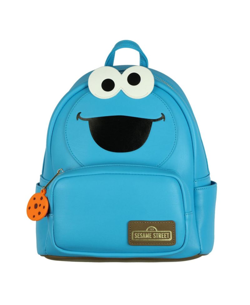 Cookie Monster 11 Inch Mini Backpack Character Faux Leather Small Purse