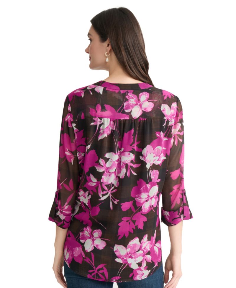 Women's Printed V-Neck Top