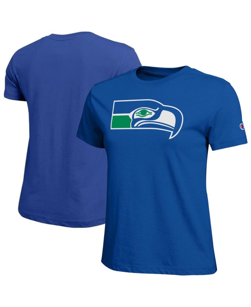 Women's Royal Seattle Seahawks Logo T-Shirt