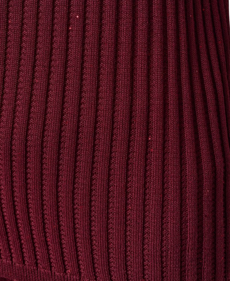 Women's Ribbed-Knit Open-Stitch Scoop Neck Tank Top