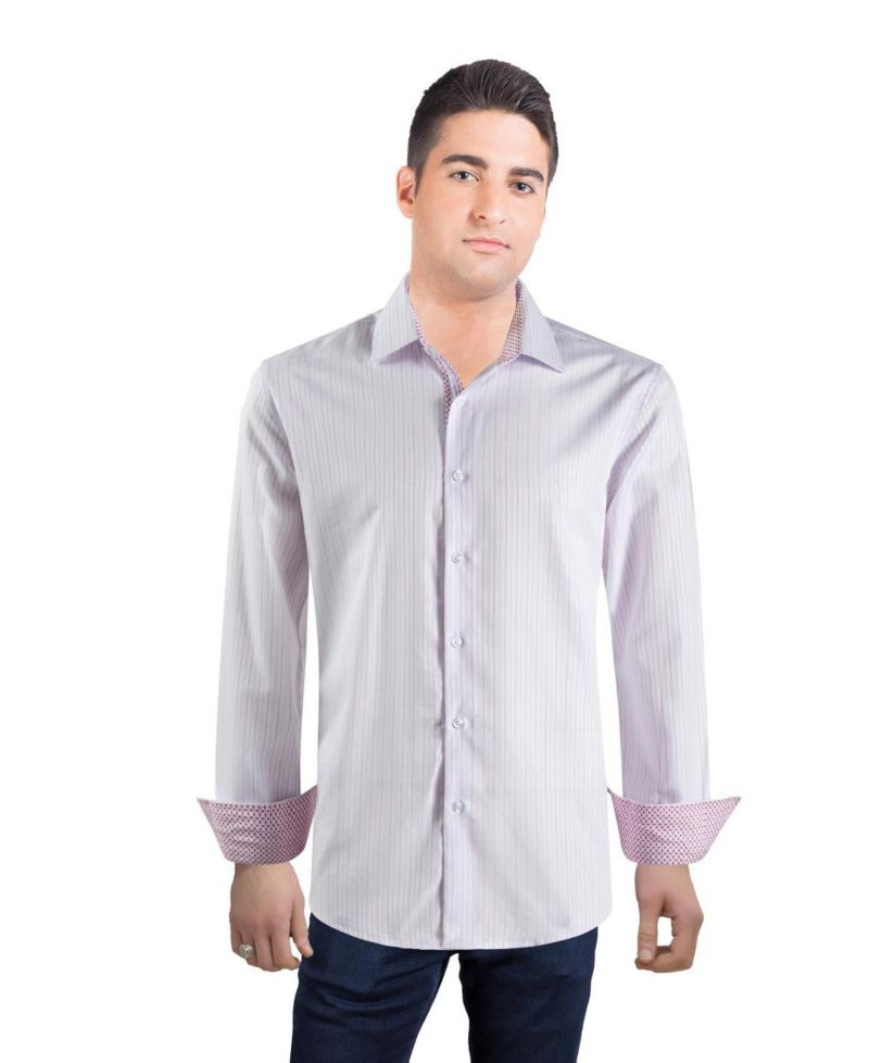 Men's Slim Fit Striped Button-Down Shirt