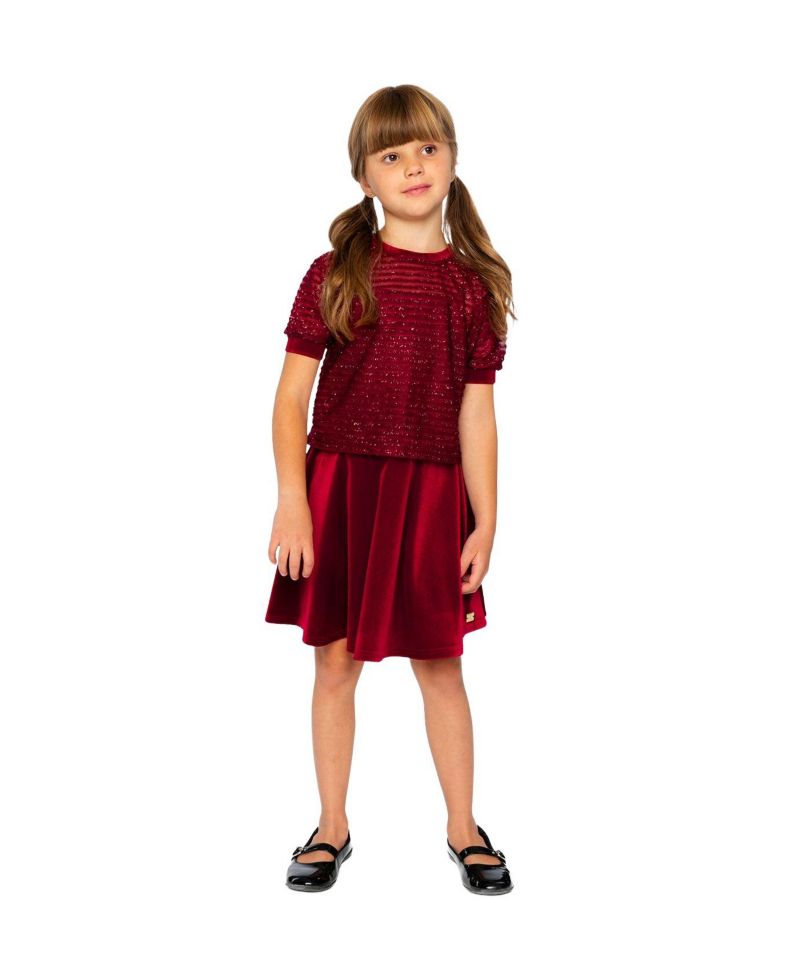 Little and Big Girl 6-14 Fake Layering Top