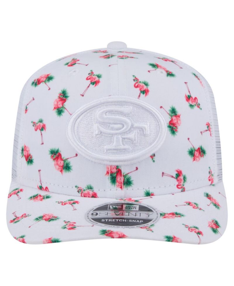 Men's White San Francisco 49ers Adventure Flamingo Pattern 9SEVENTY Stretch-Snap Hat